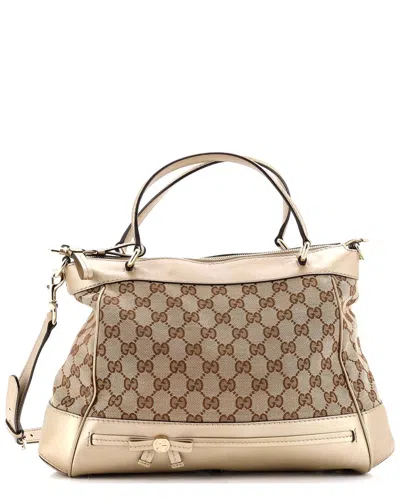 Gucci Brown Sheep Leather Mayfair Convertible Tote Small (authentic Pre-loved)