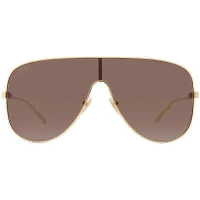 Pre-owned Gucci Brown Shield Ladies Sunglasses Gg1436s 002 99 Gg1436s 002 99