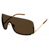 Gucci Brown Shield Unisex Sunglasses Gg1560s 002 99