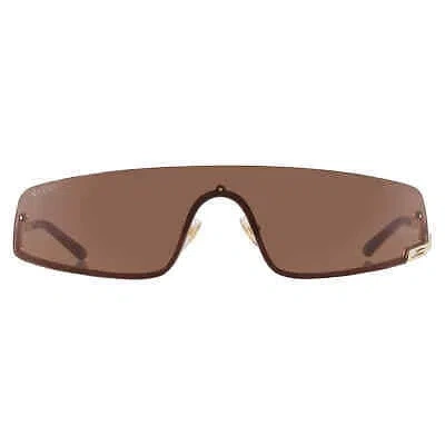 Pre-owned Gucci Brown Shield Unisex Sunglasses Gg1561s 002 99 Gg1561s 002 99