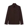 Gucci Twill Shirt With Snap Pocket And Long Sleeves In Brown