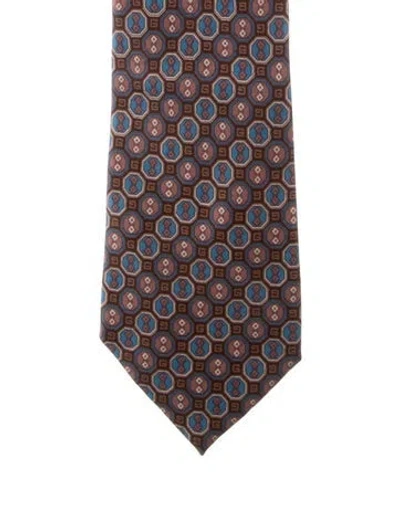 Pre-owned Gucci Brown Silk  Men Suiting Tie In Brown/neutrals