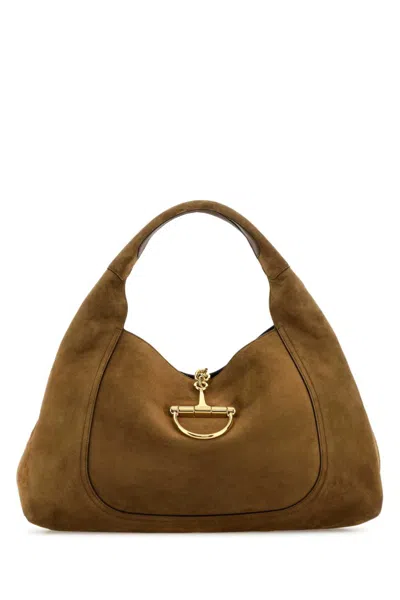 Gucci Women Brown Softbit Maxi Shoulder Bag In Blue