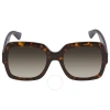 Gucci Brown Square Ladies Sunglasses Gg0036sn 004 54 In Blue / Brown