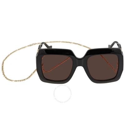 Gucci Brown Square Ladies Sunglasses Gg1022s 005 54 In Black / Brown