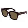 Gucci Brown Square Ladies Sunglasses Gg1338s 005 54 In Brown