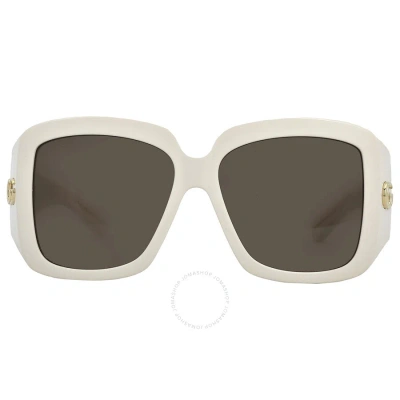 Gucci Brown Square Ladies Sunglasses Gg1402sa 004 55 In Brown / Ivory