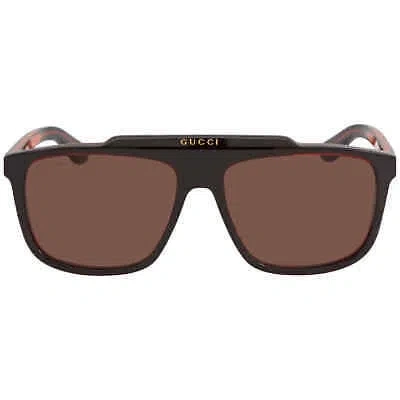 Pre-owned Gucci Brown Square Men's Sunglasses Gg1039s 003 58 Gg1039s 003 58