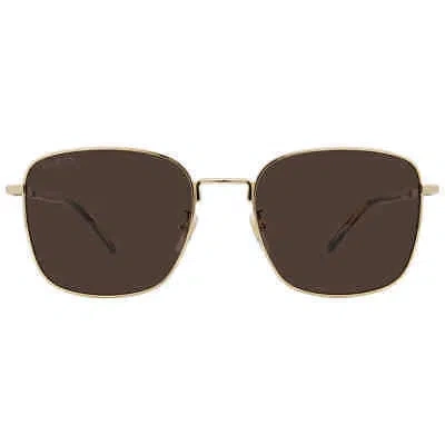 Pre-owned Gucci Brown Square Men's Sunglasses Gg1350s 002 58 Gg1350s 002 58
