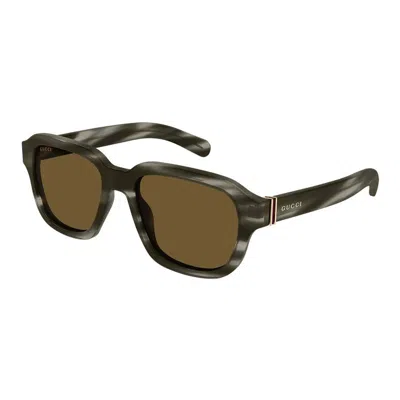 Gucci Brown Square Men's Sunglasses Gg1508s 003 55 In Black