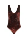 Gucci Women Brown Stretch Chenille Gg Embroidered Bodysuit In Brown