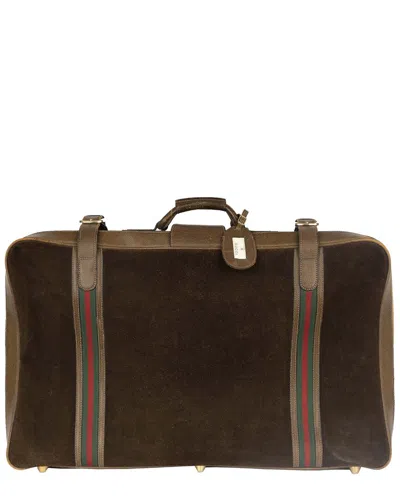 Gucci Brown Suede Large Travel Bag - '70s (authentic Pre-loved)
