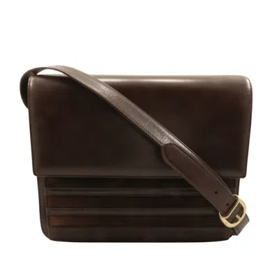 Pre-owned Gucci Brown Suede Leather Shoulder Bag ()