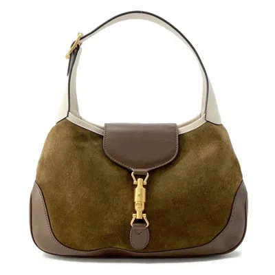 Pre-owned Gucci Brown Suede Leather Shoulder Bag ()