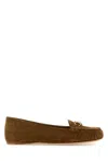 Gucci Women Biscuit Suede Loafers In Brown