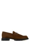 Gucci Men Brown Suede Loafers In Brown