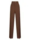 Gucci Women Brown Technical Panama Trousers In Brown