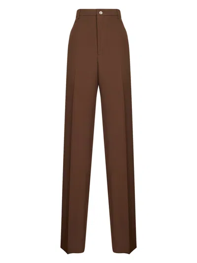 GUCCI BROWN TECHNICAL PANAMA TROUSERS