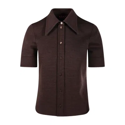 GUCCI GUCCI BROWN TOPS WOMEN