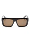 Gucci Brown Tortoiseshell Rectangle Frame Sunglasses In Brown