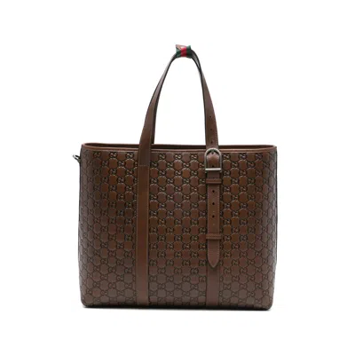 Gucci Brown Tote Bags Men