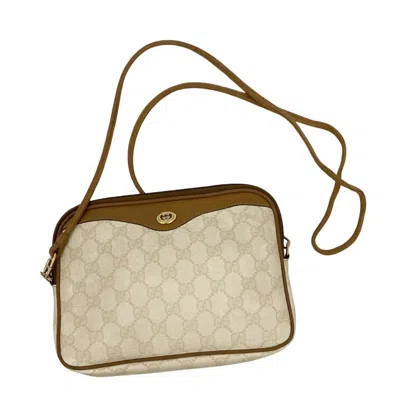 Pre-owned Gucci Brown White Leather Pvc Pochette Shoulder Bag ()