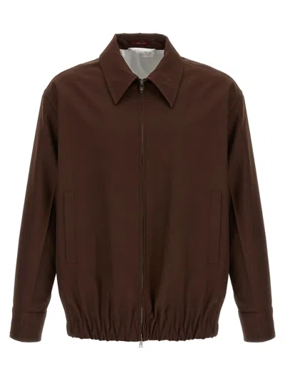 GUCCI GUCCI BROWN WOOL FULL-LENGTH MEN'S JACKET
