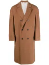 Gucci Men Double-breasted Coat In Brown