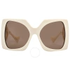 Gucci Women's Ivory Acetate Sunglasses In Brown