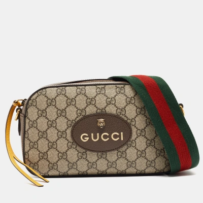 Pre-owned Gucci Brown/beige Gg Supreme Canvas Neo Vintage Messenger Bag