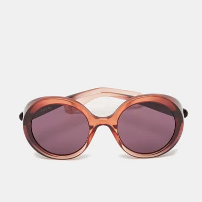 Pre-owned Gucci Brown/purple Gg0367s Frame Round Sunglasses