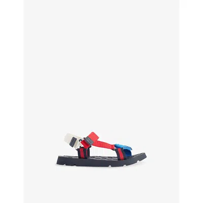 Gucci Kids' Br.sp/brb/br.hi/mw/b Toddler Web Embossed Rubber Sandals Eur 24 / 7 Uk In Multi