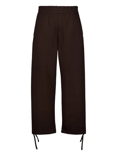 Gucci Brushed Cotton Track Pants In Brown
