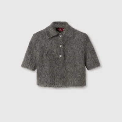 Gucci Brushed Extra Fine Mohair Top In Gray
