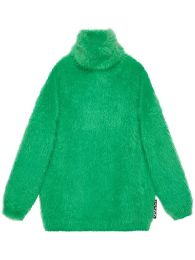 Gucci Brushed Mohair Jumper Dress In Green