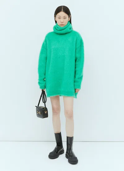 Gucci Brushed Mohair Jumper Dress In Green