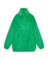 Gucci Mohair-blend Mini Sweater Dress Women In Green