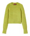 Gucci Brushed Wool Mohair Blend Sweater In Green