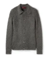 Gucci Men Grey Cardigan With Classic Collar And Brushed Effect In Mohair Blend Woman In Gray