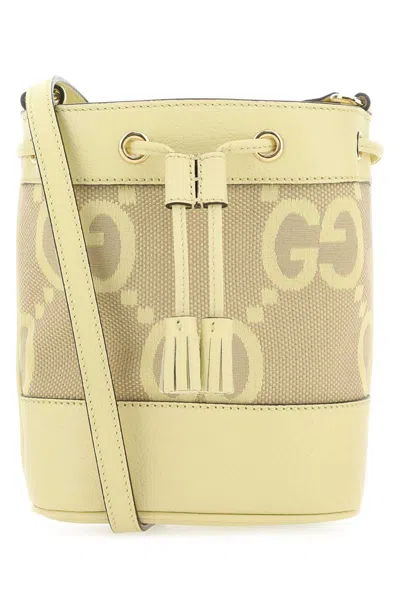 Gucci Jumbo Gg Fabric And Leather Mini Ophidia Bucket Bag In Printed