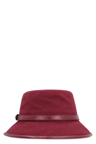 Gucci All-over Gg Motif Bucket Hat In Red