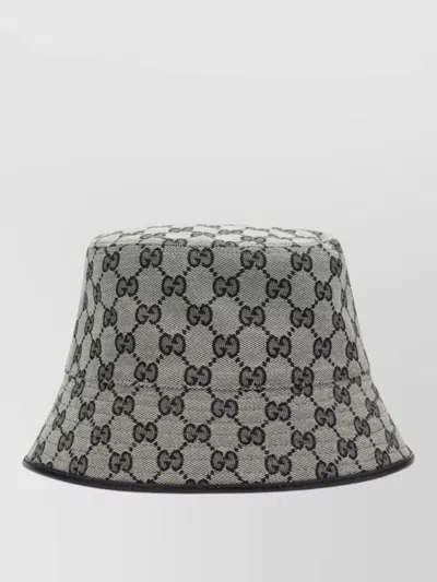 Gucci Gu8757403hbnh4068bb Gg Canvas Bucket Hat In Gray