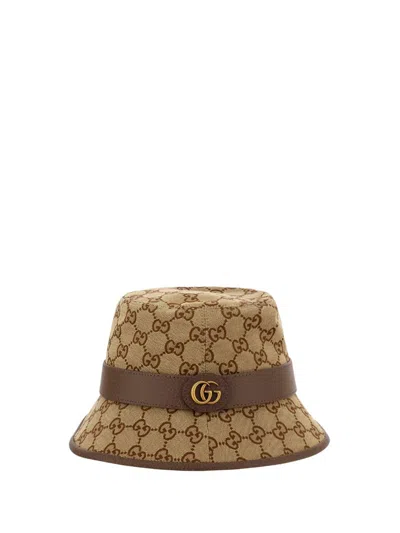 Gucci Bucket Hat In Cacao/beige