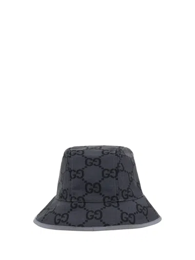 Gucci Gg Supreme Bucket Hat In Grey