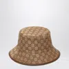Gucci Bucket Hat In Denim Gg Beige Women