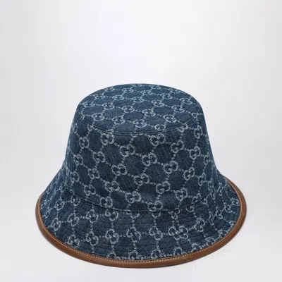 Gucci Bucket Hat In Denim Gg Women In Blue