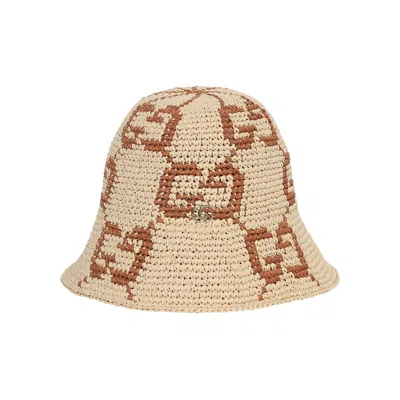 Pre-owned Gucci Bucket Hat 'natural' In Tan