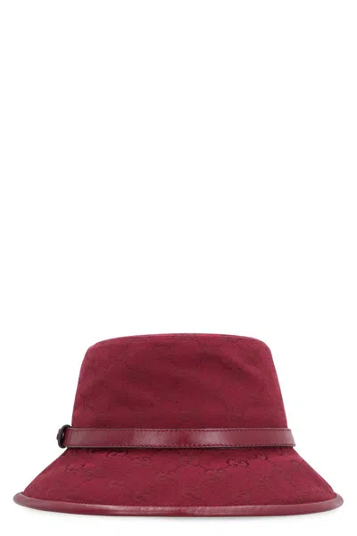 Gucci All-over Gg Motif Bucket Hat In Red