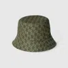 Gucci Bucket Hat With Gg Shadow In Green