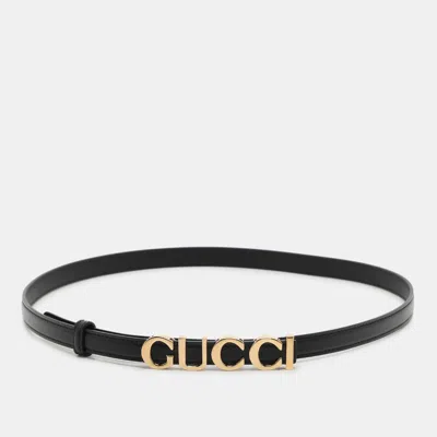 Pre-owned Gucci Buckle Belt 85cm In Black